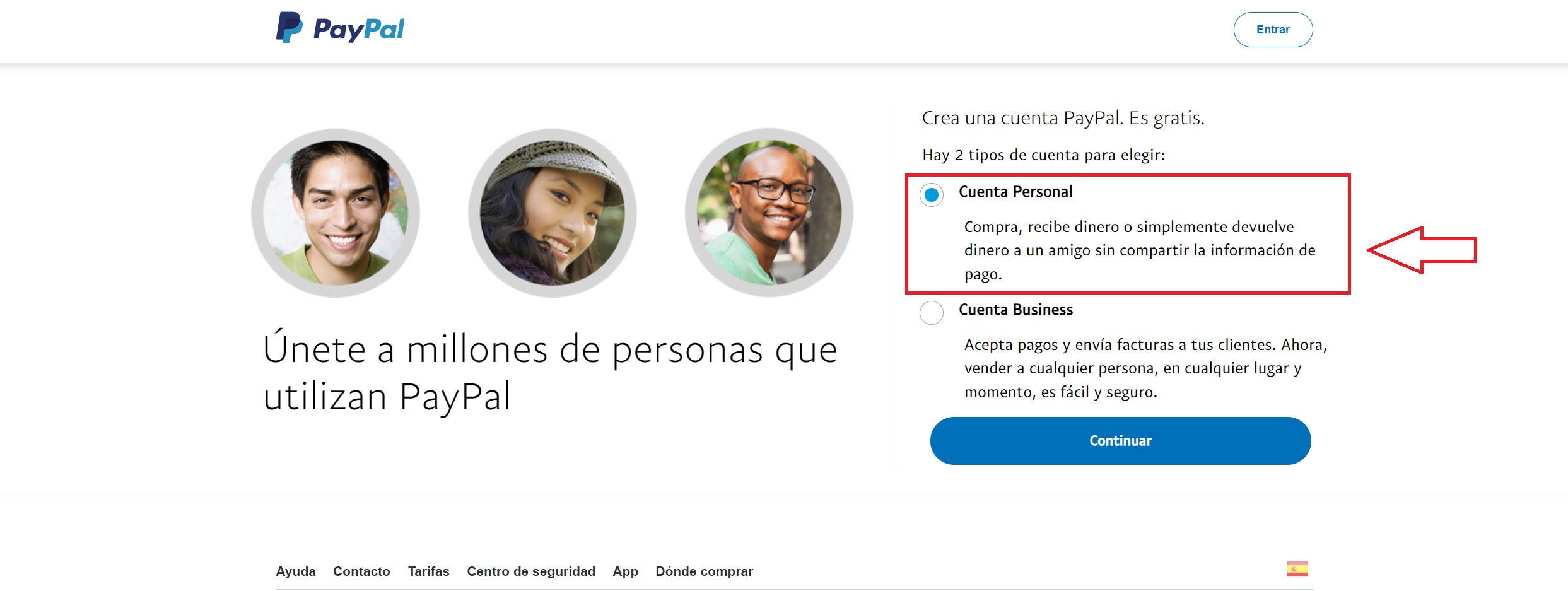 tutorial resgitrase en paypla