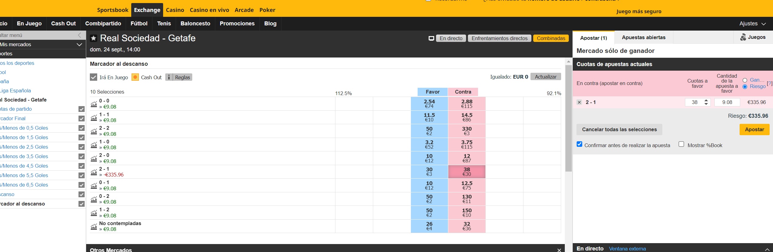 REEMBOLSO BETFAIR
